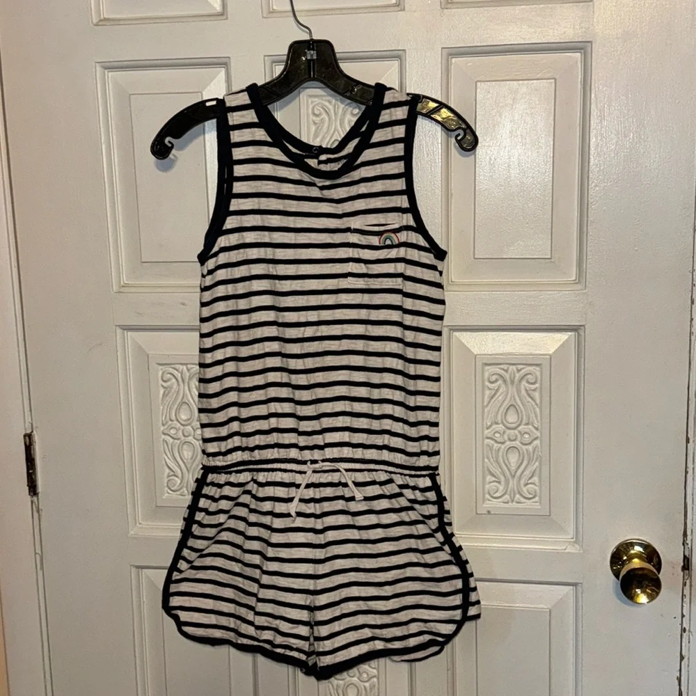 Gap Kids Cute Nautical Navy & White Shorts Romper Size XXL
